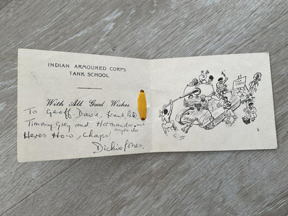 WW2 Indian Armoured Corps Tank School xmas card