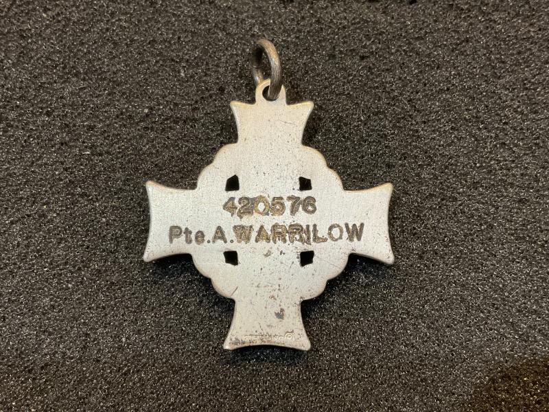 WW1 Memorial Cross, A.WARRILOW 16th Can Infantry