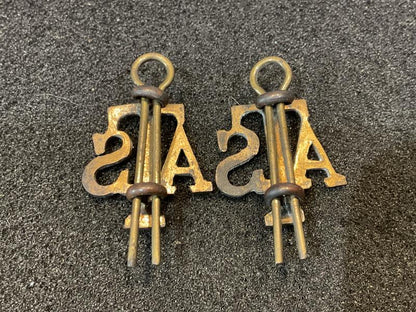 WW2 A.T.S brass collar badges