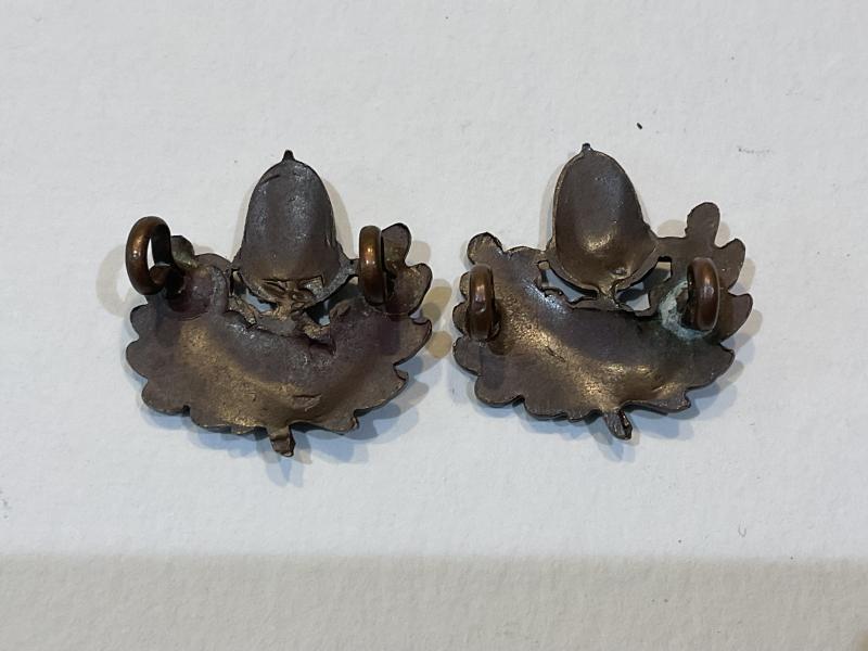 Cheshire Regiment officers service dress collar badges