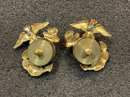 U.S.M.C other ranks brass collar badges