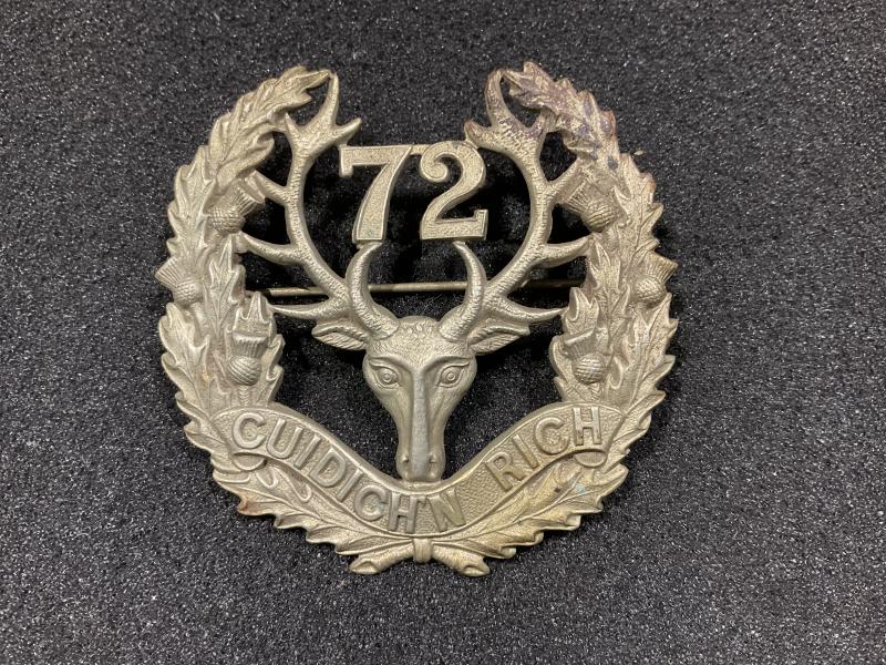 Gradia Militaria -  WW1 CEF 72nd Inf Battalion, Seaforth Highlanders Glengarry badge