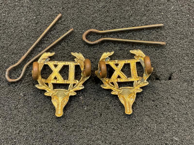 WW1 9th Wellington East Coast Rifles gilt collar badge