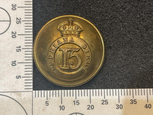 Gradia Militaria -  15th Ludhiana Sikhs 1901-22 Large officers gilt button