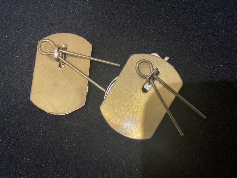 Shropshire Yeomanry anodised collar badges