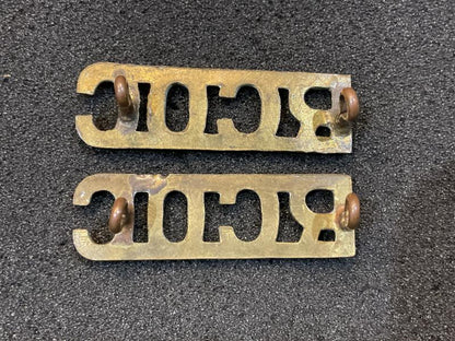 WW2 R.C.O.C brass other ranks shoulder titles