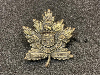 Gradia Militaria -  WW1 CEF 27th Infantry Battalion collar badge