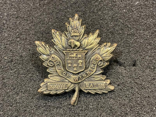 Gradia Militaria -  WW1 CEF 27th Infantry Battalion collar badge