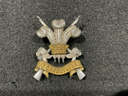 Gradia Militaria -  3rd Carabiniers (Prince Of Waless D.G) Silver officers cap badge