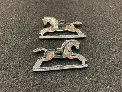 Officers 3rd Kings Own Hussars collar badges