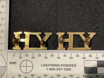 Yorkshire Hussars brass shoulder titles