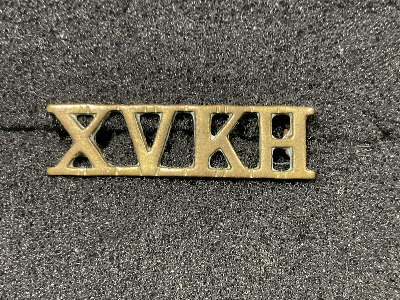 Gradia Militaria -  Pre 1922 15th Kings Hussars brass shoulder title