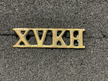Gradia Militaria -  Pre 1922 15th Kings Hussars brass shoulder title