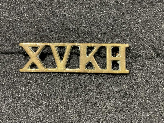 Gradia Militaria -  Pre 1922 15th Kings Hussars brass shoulder title
