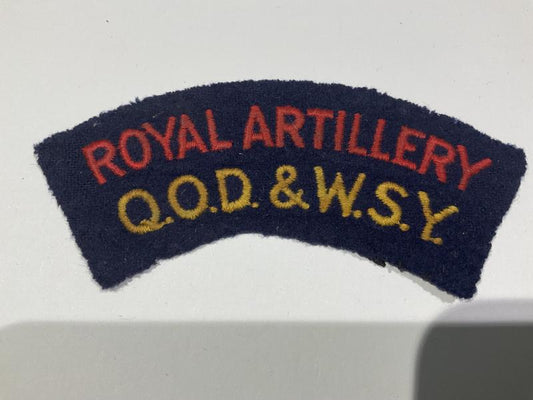 Gradia Militaria -  Royal Artillery Q.O.D & W.S.Y Cloth shoulder title
