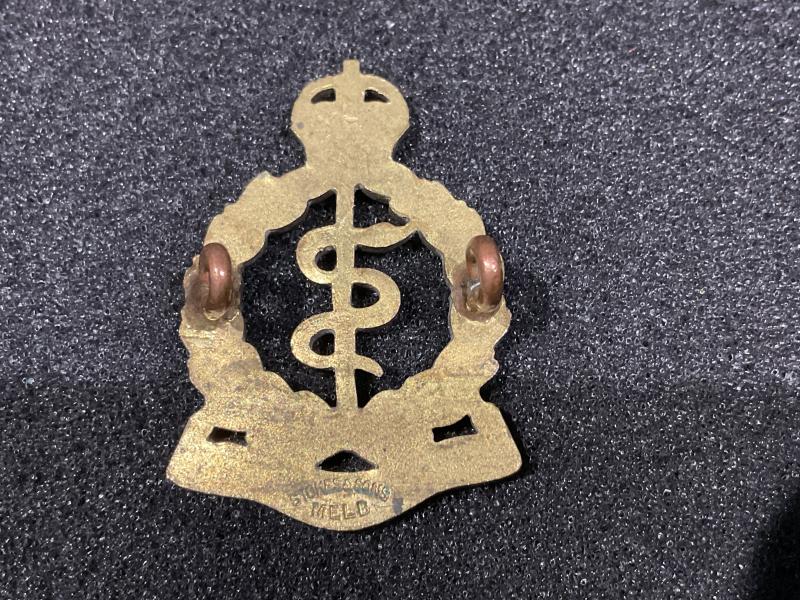 N.Z.M.C brass collar badge made by STOKES MELB