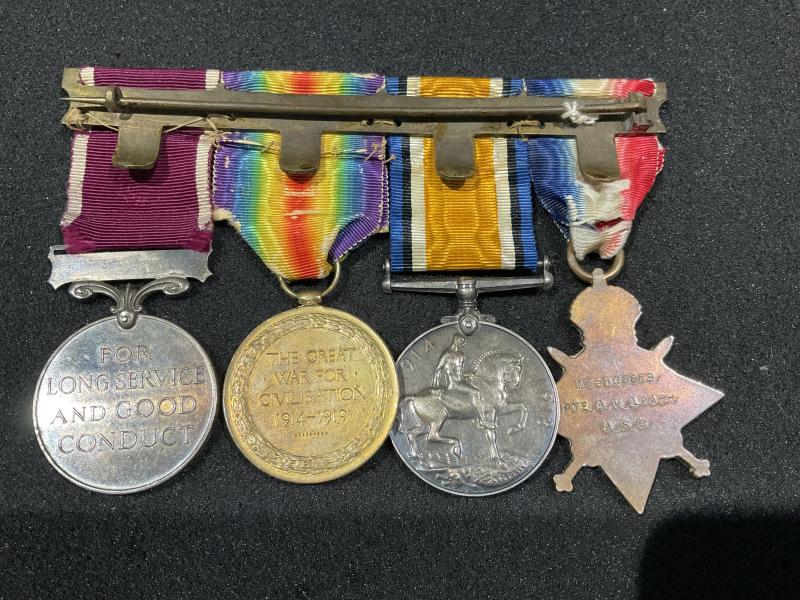 WW1 Trio & LSGC with INDIA bar to Staff Sgt Major Leach