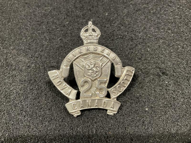 Gradia Militaria -  WW1 CEF 25th Infantry Battalion officers w/m cap badge