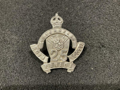 Gradia Militaria -  WW1 CEF 25th Infantry Battalion officers w/m cap badge