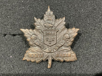 Gradia Militaria -  WW1 CEF 27th Infantry Battalion cap badge