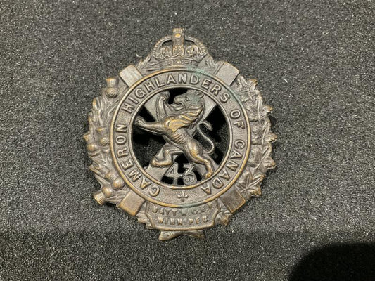 Gradia Militaria -  WW1 CEF 43rd Bn, Cameron Highlanders O.S.D Glengarry badge