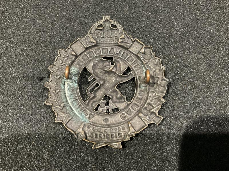 WW1 CEF 43rd Bn, Cameron Highlanders O.S.D Glengarry badge
