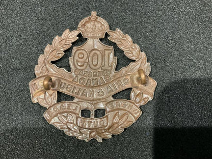 WW1 CEF 109th Inf Batt,Victoria & Haliburton cap badge