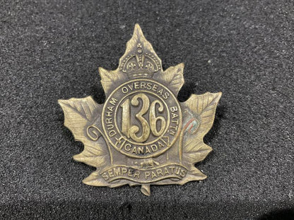 Gradia Militaria -  WW1 CEF 136th Infantry Battalion Durham Overseas