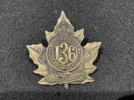 Gradia Militaria -  WW1 CEF 136th Infantry Battalion Durham Overseas