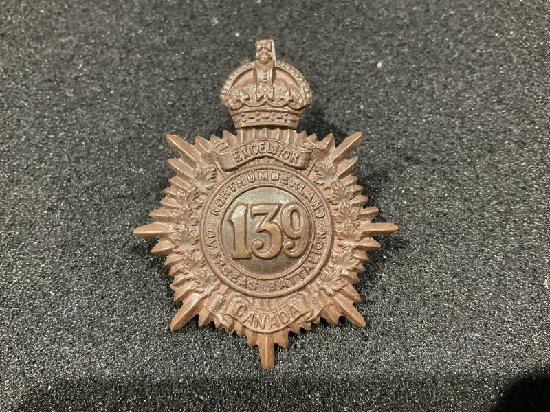Gradia Militaria -  WW1 CEF 139th Infantry Battalion ORs cap badge