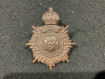 Gradia Militaria -  WW1 CEF 139th Infantry Battalion ORs cap badge