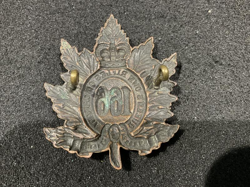 WW1 CEF 166th Inf Btn, Queens Own Rifles cap badge