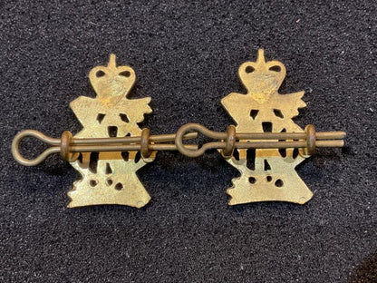 Post 1952 13th/18th Royal Hussars officers collar badges