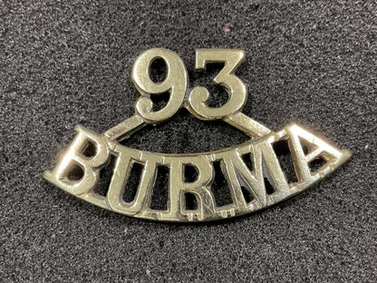 Gradia Militaria -  93rd Burma Infantry Officers shoulder title 1903-22