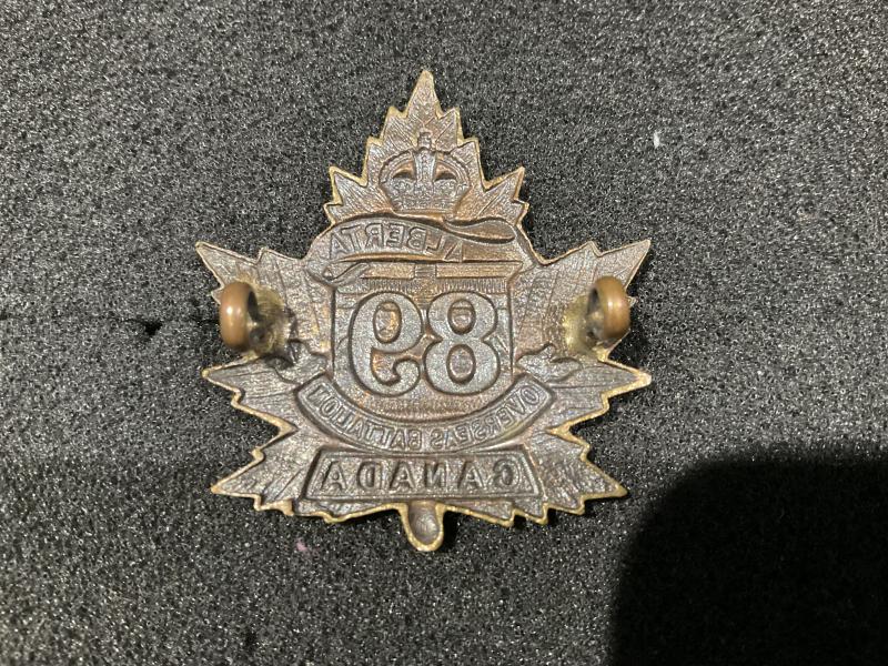WW1 C.E.F 89th Inf Batt  Alberta Battalion cap badge