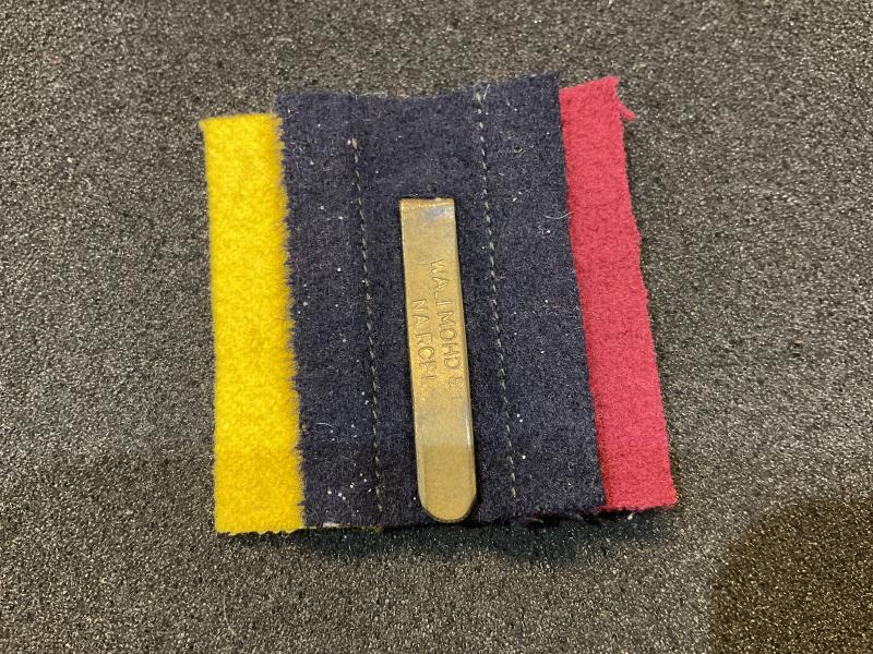 WW2 East Africa Medical Corps cap badge & backing