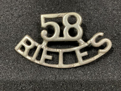 Gradia Militaria -  WW1 Indian 58th Rifles (Vaughans Rifles) shoulder title