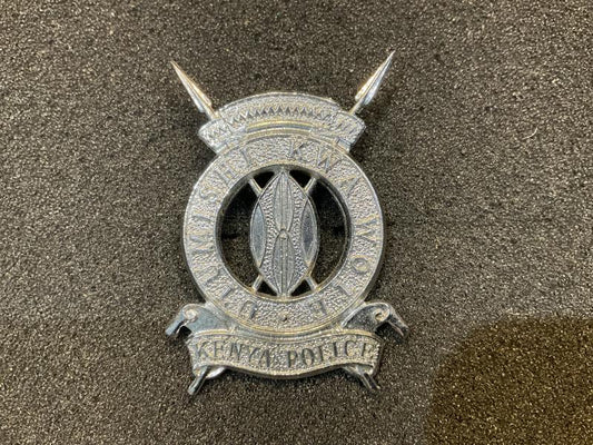 Gradia Militaria -  Kenya Police chromed metal cap badge