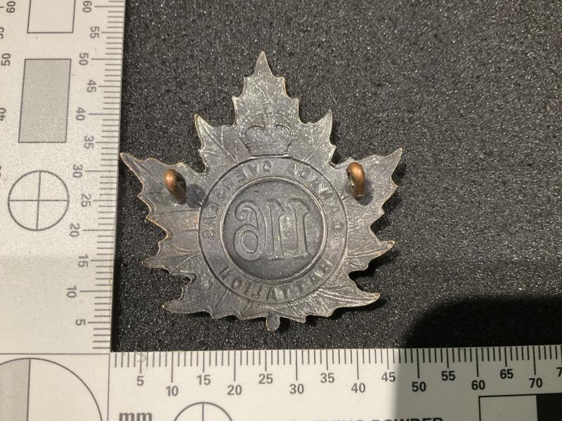 WW1 CEF 116th Inf Btn (Uxbridge, Ontario) cap badge