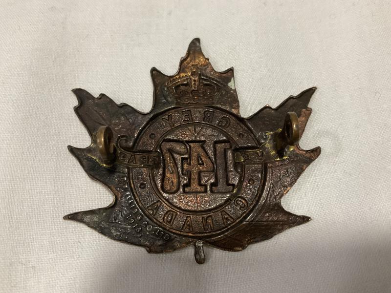 WW1 CEF 147th Infantry Battalion 1916 dated cap badge