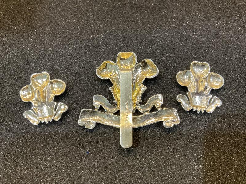 10th Royal Hussars anodised cap badge & collar badges