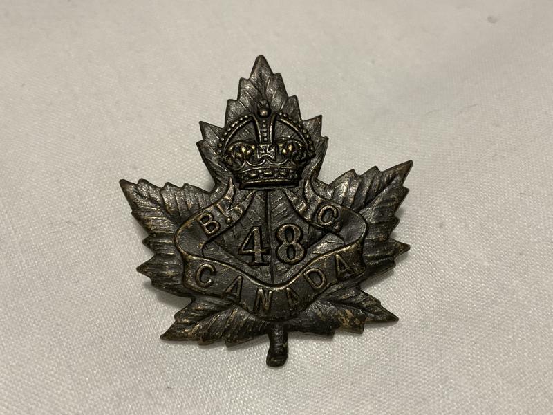 Gradia Militaria -  WW1 CEF 48th Infantry Battalion cap badge