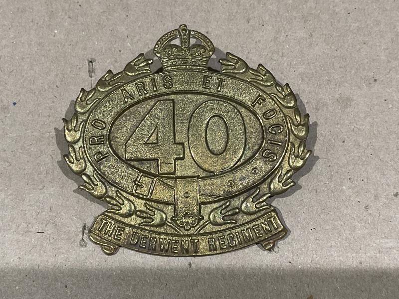 Gradia Militaria -  Australian 40th Battalion, The Derwent Regiment hat badge