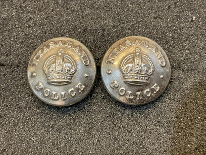 K/C Nyasaland Police senior ranks silver plated cap buttons