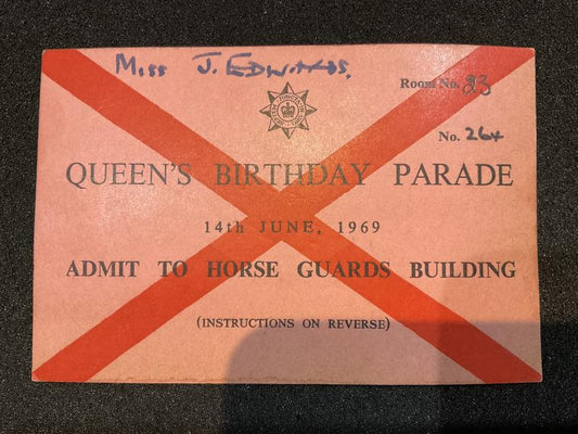 Gradia Militaria -  Queens Birthday Parade June 1969 invitation