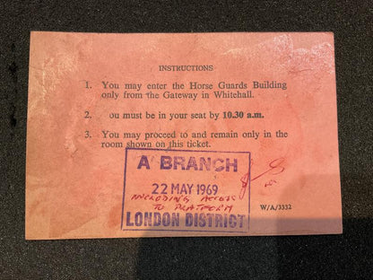 Queens Birthday Parade June 1969 invitation