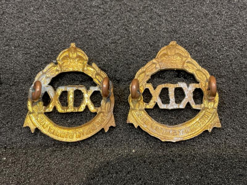 WW2 19th Infantry Battalion, The South Sydney Regt collars