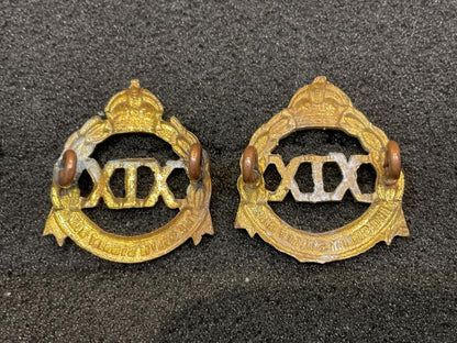 WW2 19th Infantry Battalion, The South Sydney Regt collars