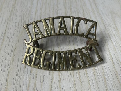 Gradia Militaria -  JAMAICA REGIMENT brass shoulder title
