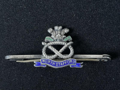 Gradia Militaria -  North Stafford Regiment silver & enamel sweetheart